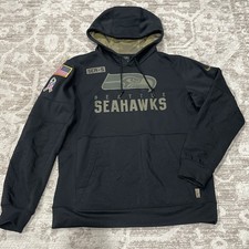 Nike NFL Seattle Seahawks Hoodie Medium Salute To Service Sweatshirt Military