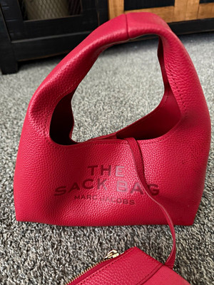 Marc Jacobs Red Small Top Handle Bag w/ Pouch, Detachable Strap, Gold Hardware