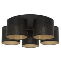 Deckenlampe Metall Kunststoff Schwarz Gold Wohnzimmer Ø58 Cm Deckenleuchte Rund