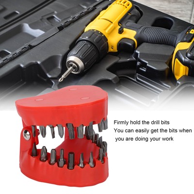 Denture Drill Bit Holder Teeth Model Shaped Full Opening Screwdriver Bit Org DON