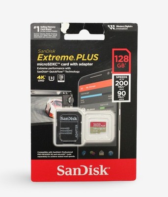 SanDisk Extreme 128GB UHS-I U3 200mbs Speed  MicroSDXC Memory Card SD Adapter