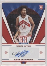 2021-22 Panini Chronicles Hometown Heroes Rookie Red Justin Champagnie Auto 0l1u