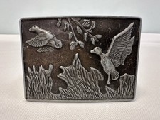 Vintage1970 s Flying Ducks Belt Buckle Bird Hunting Sportsman Outdoorsman