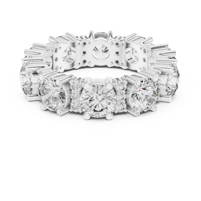 5.40 Ct Round Lab Grown Diamond Wedding Eternity Band 14K White Gold E-F/VS1