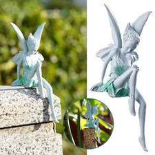 Miniature Sitting Fairy Elf Statue Yard Craft Landscaping Garden Home Decor-|✅UK