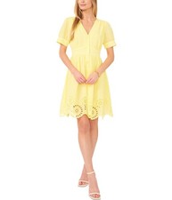 CeCe Womens Scalloped Shirt Dress