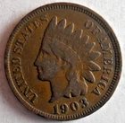 1903 UNITED STATES PENNY - INDIAN HEAD - Great Coin - Lot #M25
