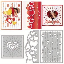 1set 3pcs Valentine's Day Carbon Steel Cutting Dies Stencils for Scrapbooking