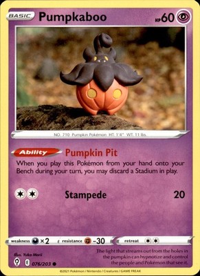 Pumpkaboo 076/203 Common - Pokemon SWSH07: Evolving Skies