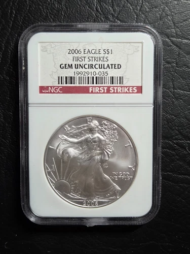2006 $1.00 American Eagle  Silver Dollar First Strikes NGC Graded GEM UNC