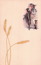 Postcard Vin(2)BEL/Antwerpen/Anvers (2-Women,Dog,Yellow Plants Posted 1921(#334)