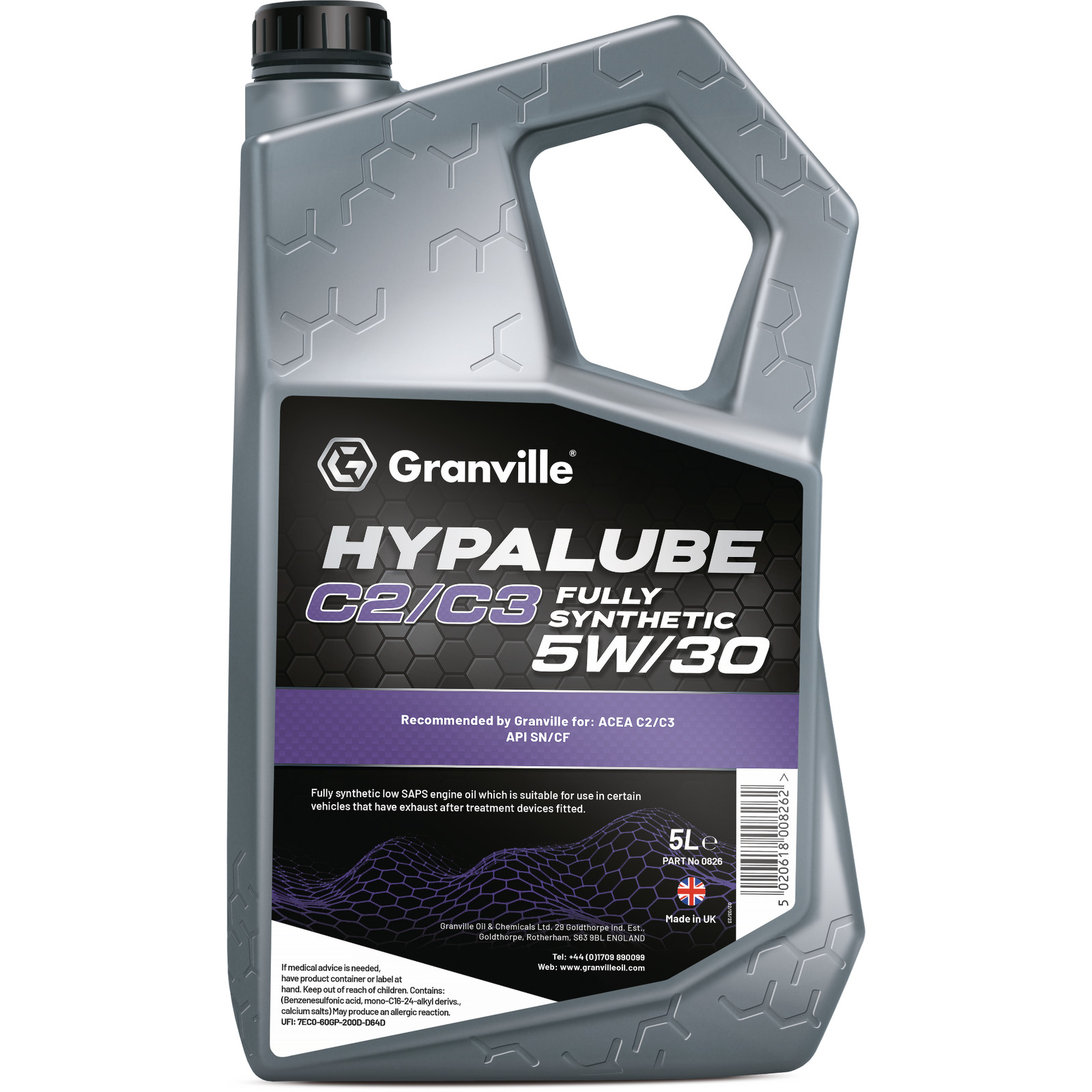 Granville Hypalube C2/C3 Fully Synthetic 5W/30 Mid Engine Oil Additive 5 Litre