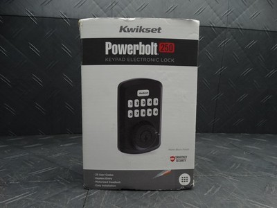 Kwikset Powerbolt 250 10-Button Keypad Matte Black Electronic Deadbolt Door Lock