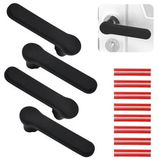 Door Handle Covers, 4Pcs Matte Black Silicone Door Handle Glove Covers Door K...