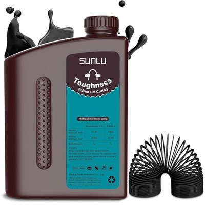 Flexible High Toughness 3D Printing Photopolymer Resin 2KG SUNLU Material Supply