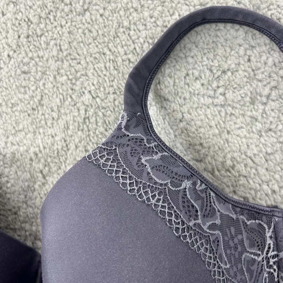 Bali Bra 42D T-Shirt Bra 3547 One Smooth U Side SUpport Bra Lace Trim - Image 4 of 4