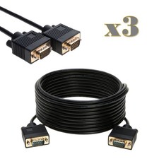 3-Pack- 30ft SVGA/VGA Male/Male Cable for PC Monitor Projector CCTV Display Cord