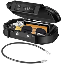 Waterproof Lock Box, Portable 4-Digit Combination Safe Boxes with Removable C...