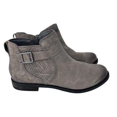 Abeo Yana BIO System Ankle Boots Womens 10N Gray Upper Leather Side Zip  AY0256