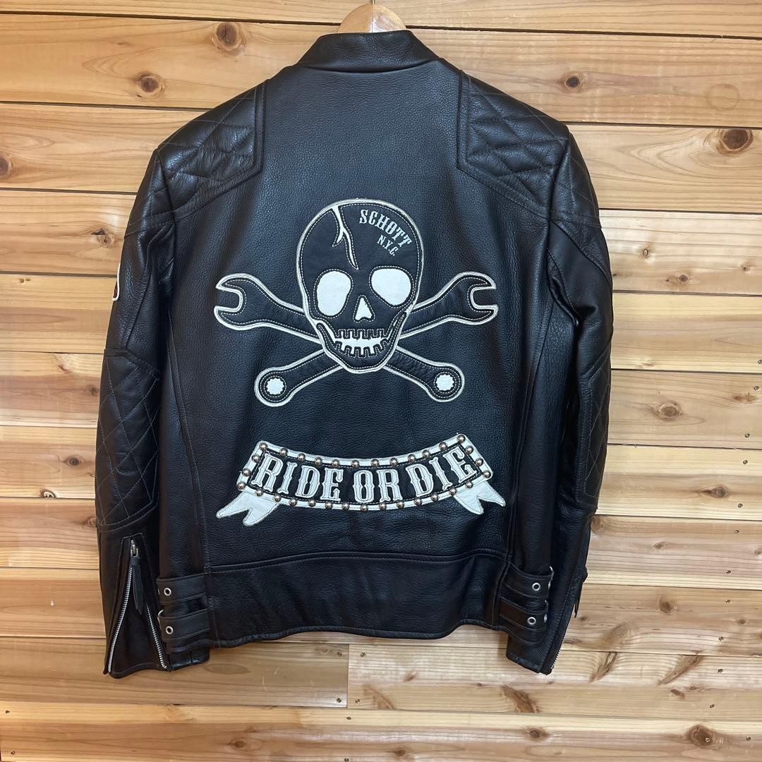 Schott Double Rider Jacket 38 Patchwork Cafe Race… - image 4
