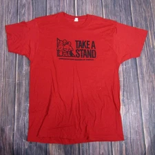 Vintage CWA Take A Stand Shirt Mens XL Red Union Graphic Single Stitch 90s