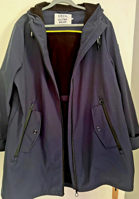 TOP! Cecil, Softshelljacke Parka mit Kapuze , Damen, Größe: XXL, Blau , Elasthan