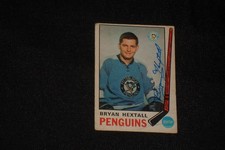 BRYAN HEXTALL 1969-70 O-PEE-CHEE ROOKIE SIGNED AUTOGRAPHED CARD #154 PENGUINS. rookie card picture