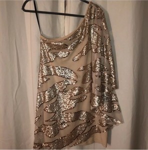 bebe gold sequin dress