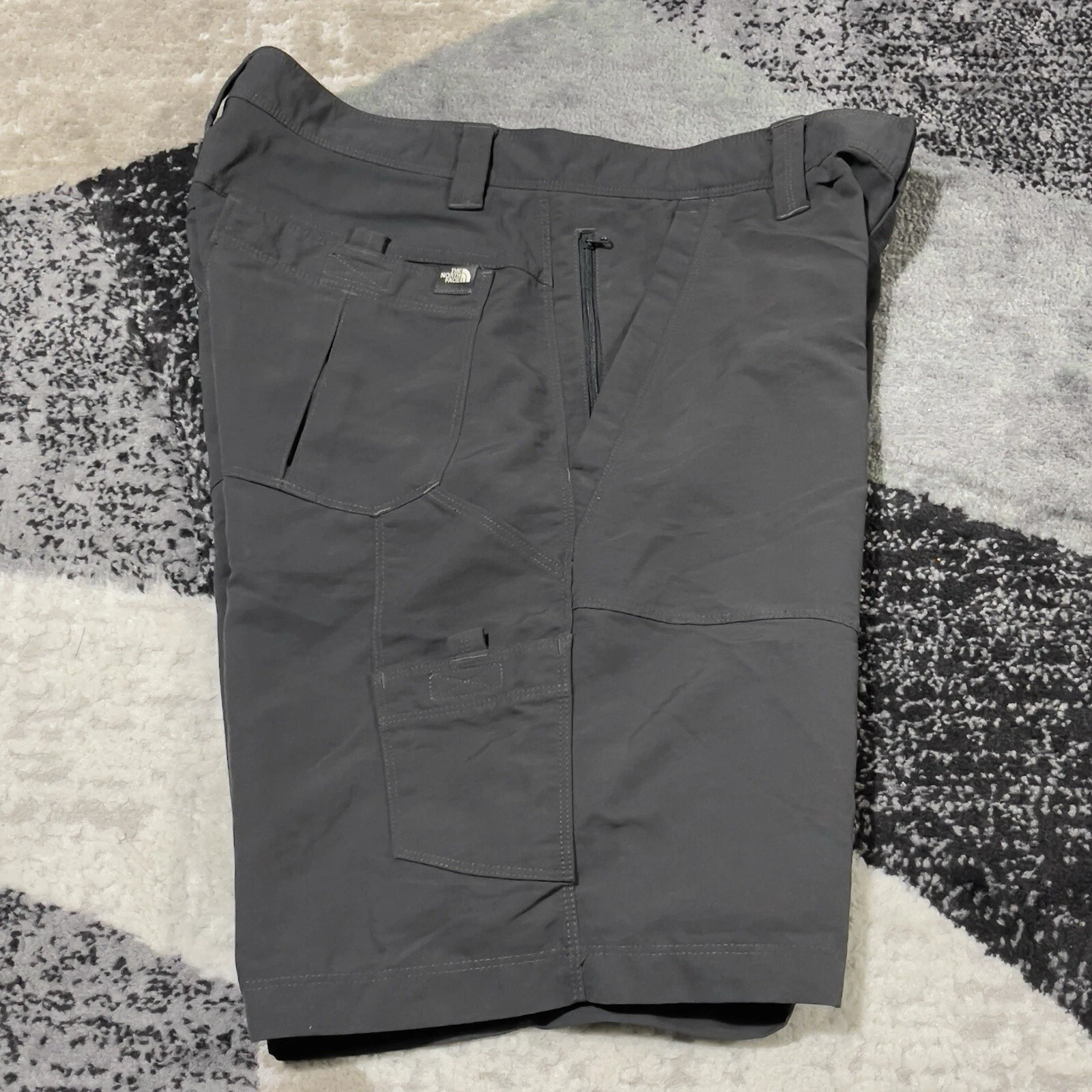 The North Face Shorts Men 34 Gray Hybrid Hiking Pocket Performance Cargo Outdoor
