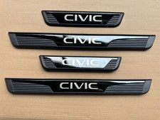 For Honda Civic 4PCS Black Car Door Scuff Sill Cover Panel Step Protectors