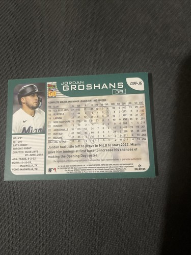 2023 Topps Archives Jordan Groshans Auto RC #01FF-JG Miami Marlins - Picture 2 of 2
