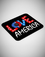 Independence Day 4th July Mouse Pad Patriotic Graphic Love America USA Flag Mat