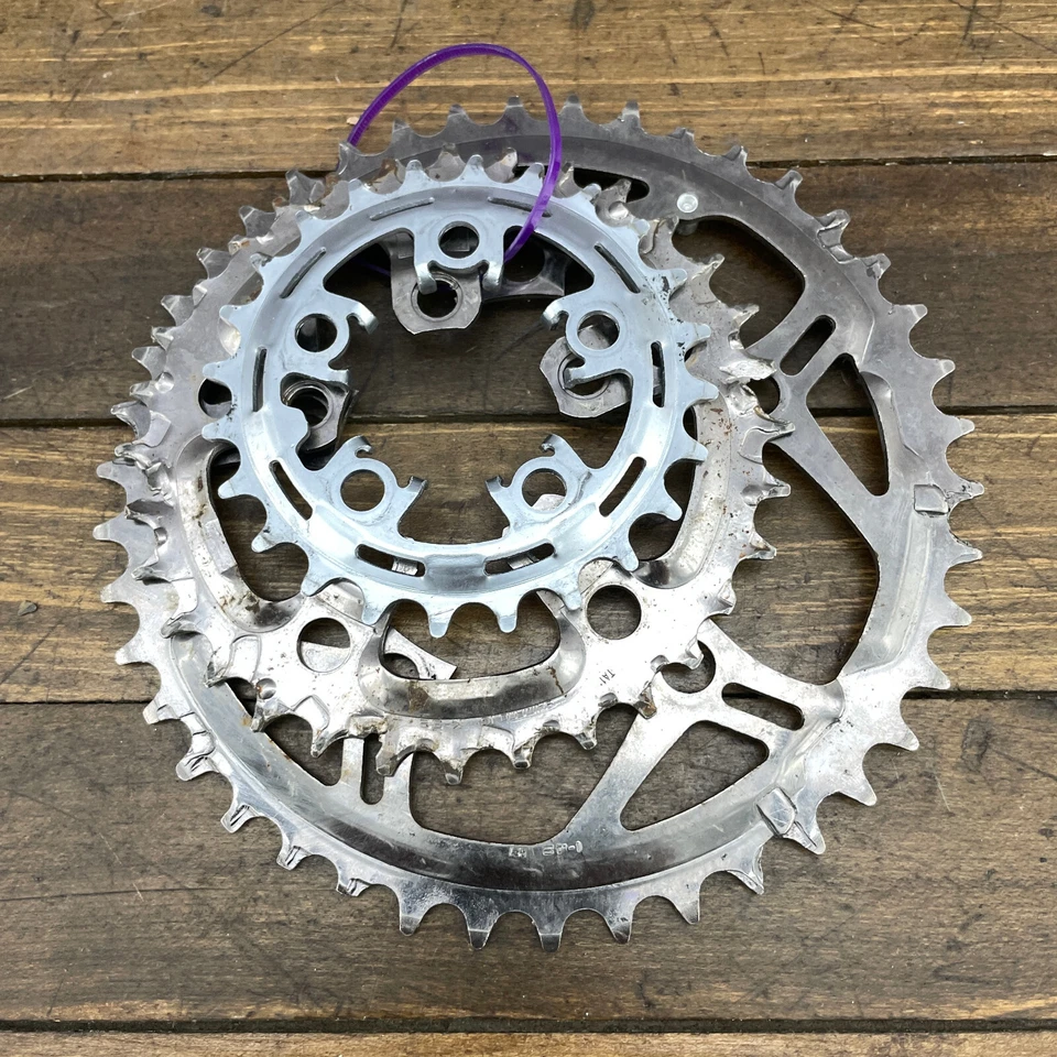 Vintage Shimano STX-RC Chainring Set 95 BCD Smoke 3 STXRC Triple A4 - Image 2 of 4