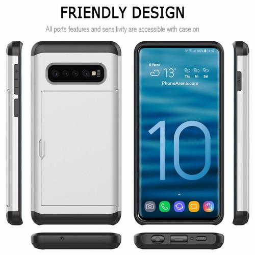 For Samsung S10 5G S10e S10 Plus Shockproof Hard Phone Case with Card Holder - Picture 81 of 89