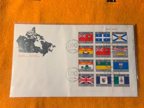 1979 Canada FDC Provincial Flags Issue Large Size 10”x6”