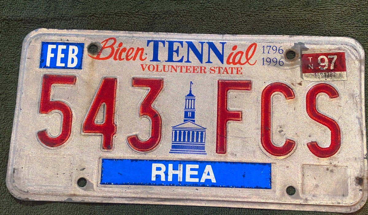 希少！熊谷隆志氏買付 ヴィンテージ オルテガアートフレームシリアルナンバー付 Vintage 1996 Tennessee License Plate BicenTENNial 1776-1996 - Rhea