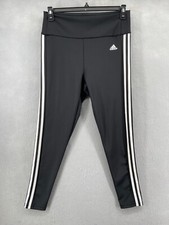 Adidas Pants Womens Sz L Black Aeroready Leggings Ankle Stretch Yoga Gym Running