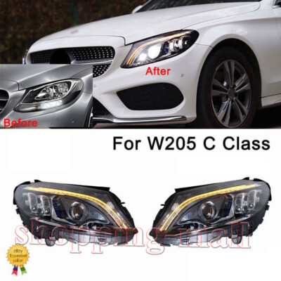 Upgrade Für Mercedes Benz W205 C Klasse 2015-2021 Montage Voll LED Scheinwerfer