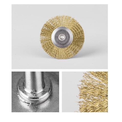 45Pcs 3mm Shank Brass Wire Wheel Polishing Mix Brush Set Dremel Rotary Tool - Picture 10 of 12