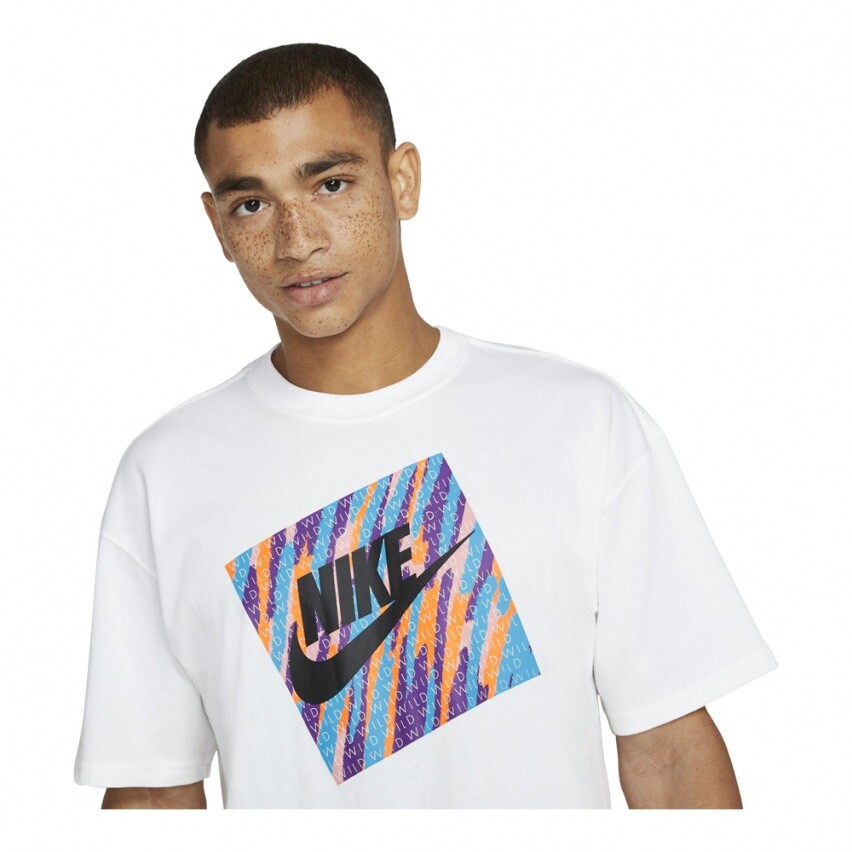 Nike S/S NSW MAX 90 GRAPHIC T-SHIRT WHITE/MULTICOLOR DB6133-100 Sz XL Men  Neon