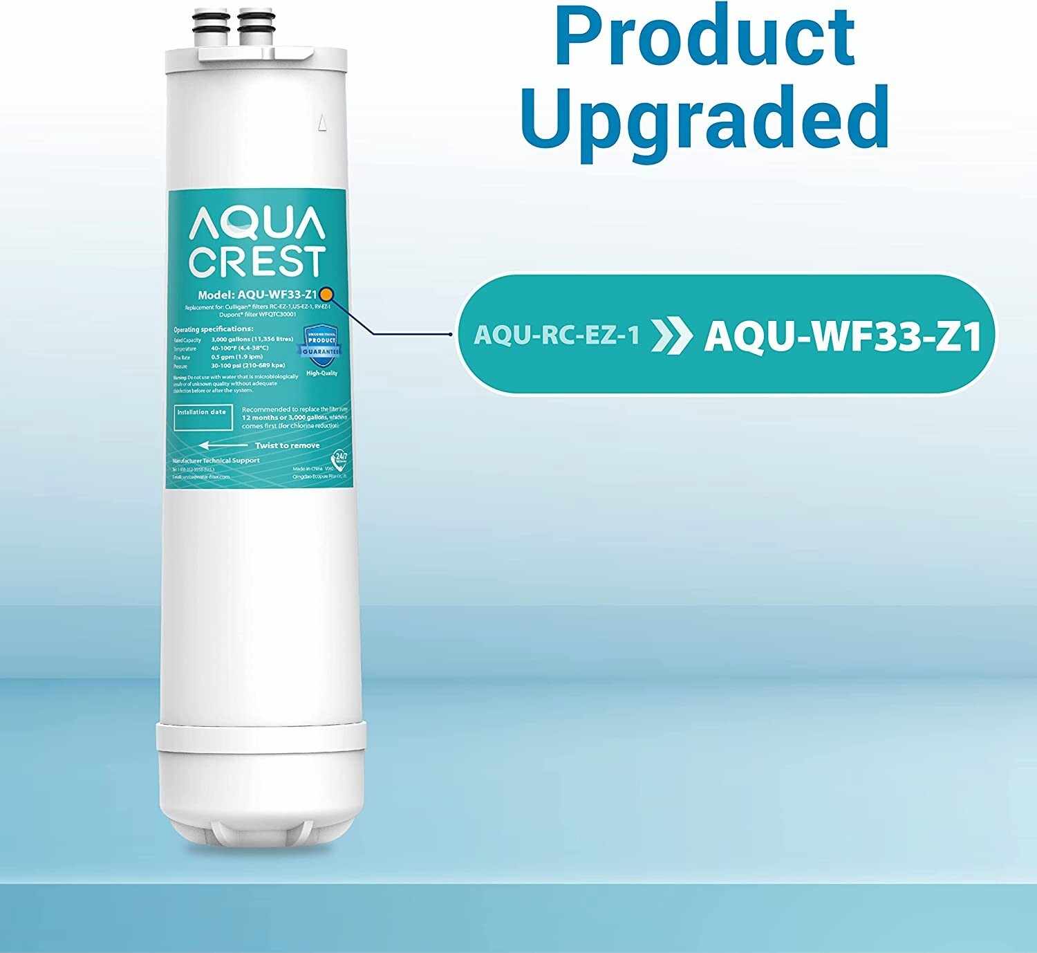 AQUA CREST Water Filter Replacement for Culligan ICEZ1, USEZ1