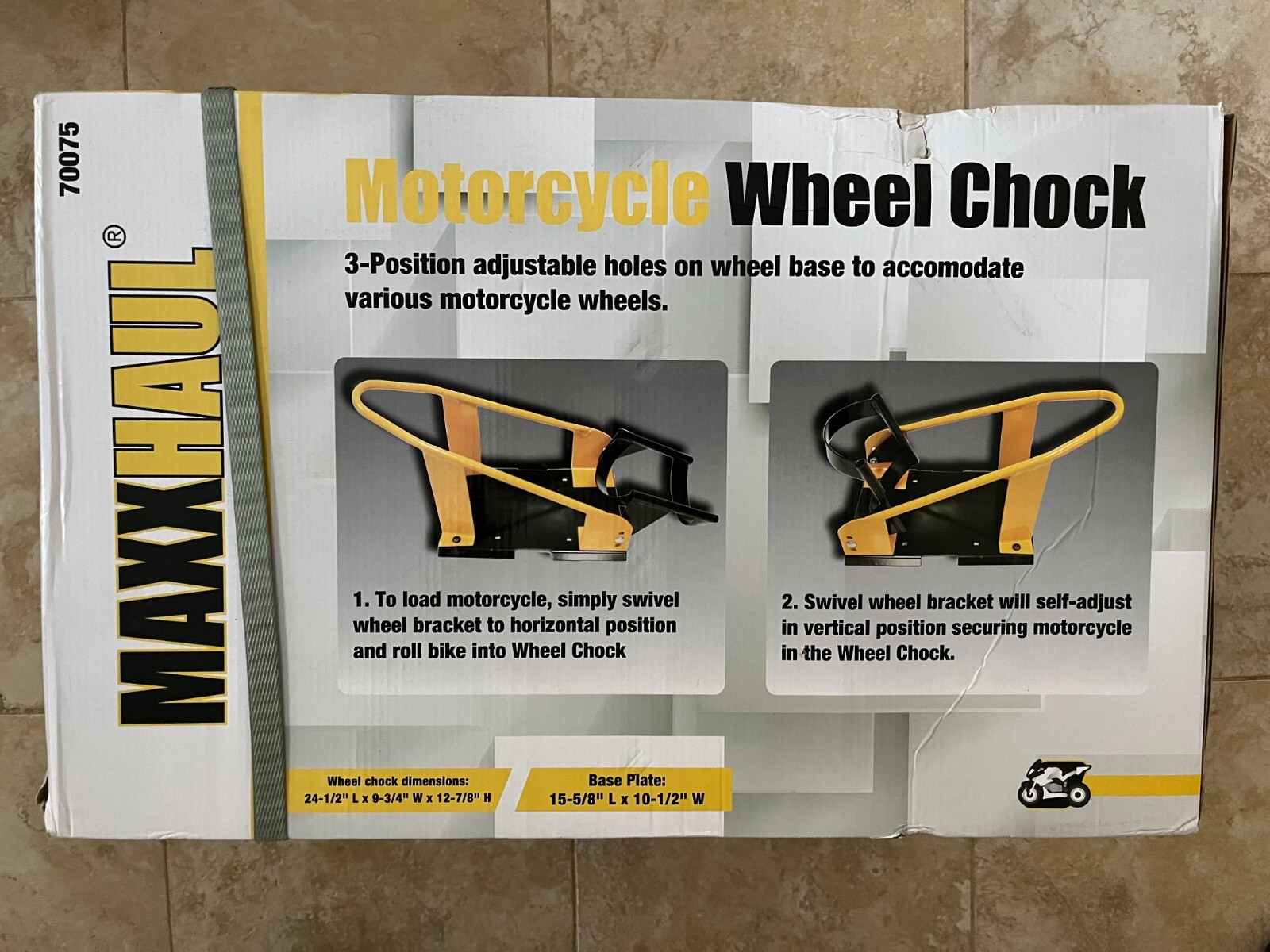 MaxxHaul 70075 Motorcycle Wheel Chock In Original Unopened Box eBay