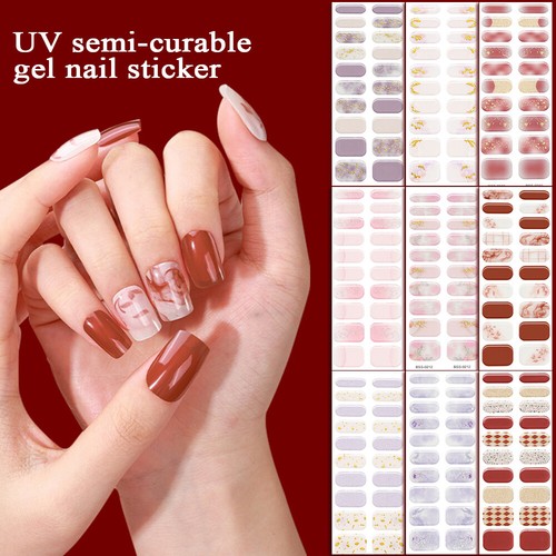 INTEROOKIE Gel-Nagelaufkleber – 3D-Design, Wasserfest & Abziehbar