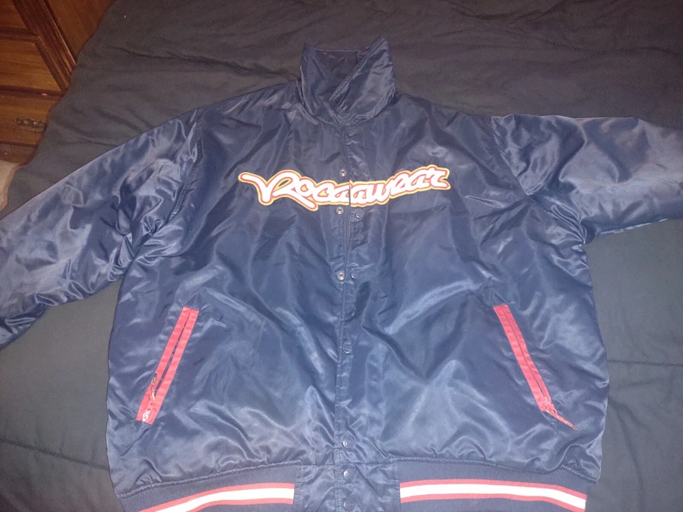 Chaqueta Bomber De Colección Rocawear Hip Hop Rap Nueva York Azul Marino Akademiks 3xl Foto 2 de 4