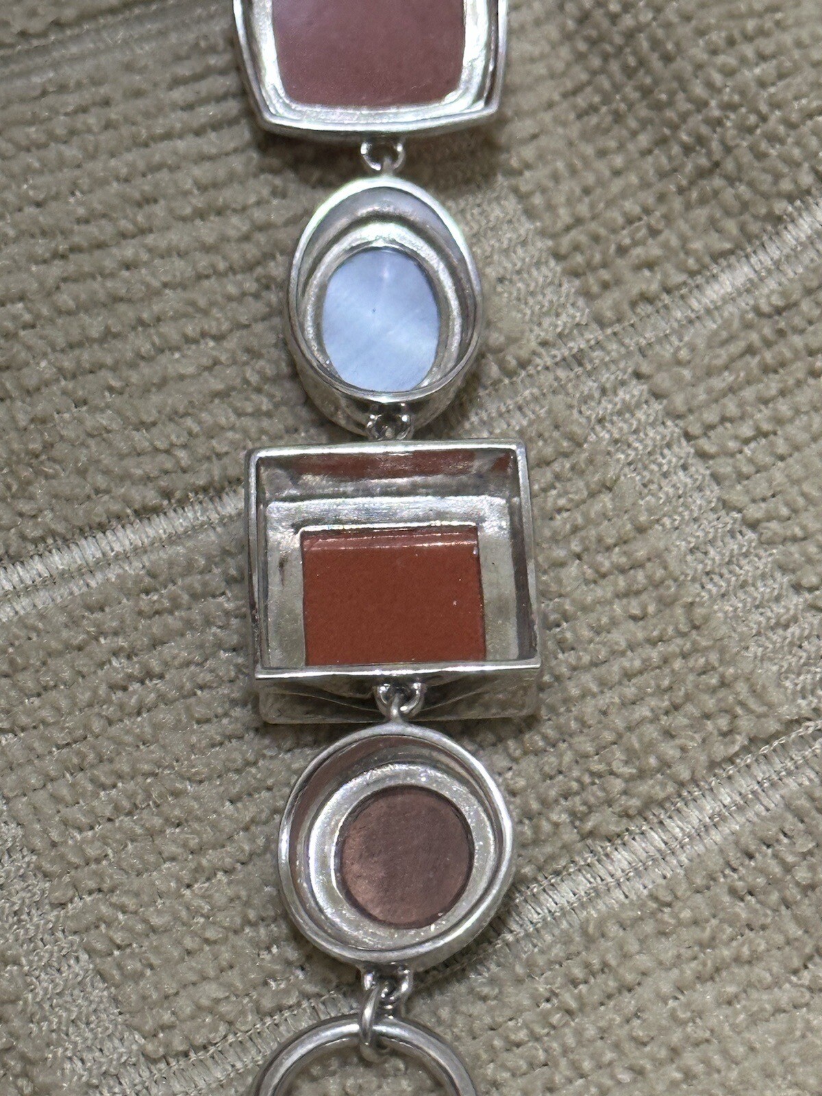 ELLE Sterling Silver Multi-Stone  Toggle bracelet… - image 8