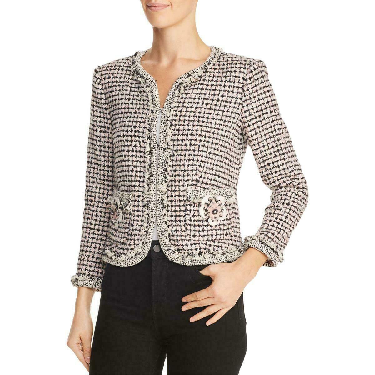 Rebecca Taylor Houndstooth Tweed Jacket 