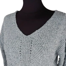 TAKARA Sweater XL Extra Large Pull Over Light Blue Nubby Shaggy Texture