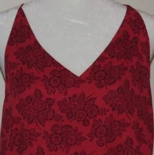 NWT Loft Women's Red & Black Floral Spaghetti Strap Top Size S (C121)