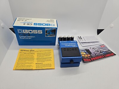 Boss CS-3 Compressor Sustainer Guitar Effect Pedal With Box