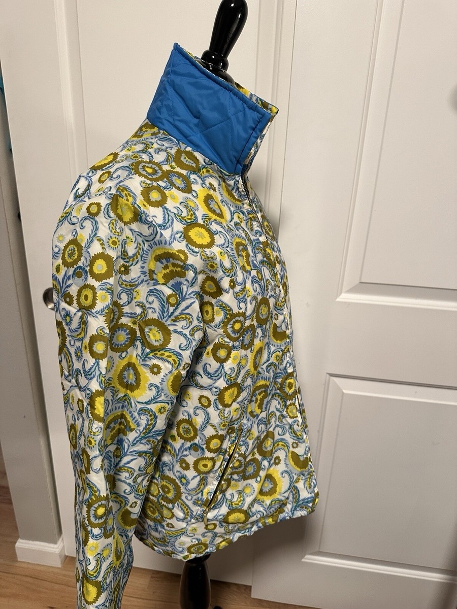 Rare Japanese Rain Jacket Coat Hidden Hood Made In Japan Floral